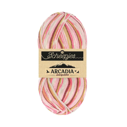 Arcadia  Jacquard / Scheepjes / 4-diegu zeķu dzija 100g 1002 Savvaļas paparde
