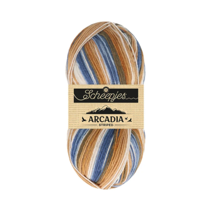 Arcadia Strped / Scheepjes / 4-diegu zeķu dzija 100g 910 Koksne