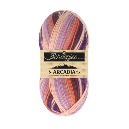 Arcadia Strped / Scheepjes / 4-diegu zeķu dzija 100g 911 Krēsla