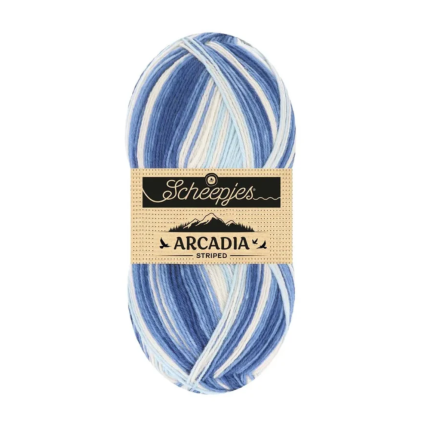 Arcadia Strped / Scheepjes / 4-diegu zeķu dzija 100g 917 Okeāns