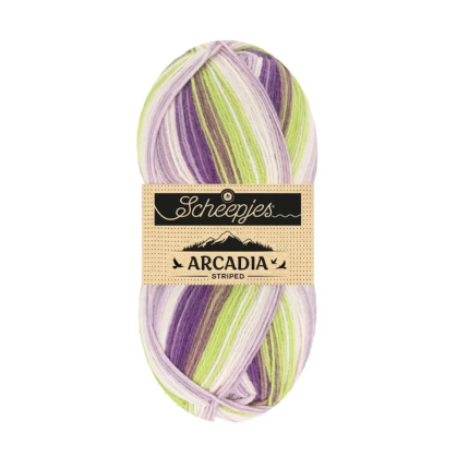 Arcadia Strped / Scheepjes / 4-diegu zeķu dzija 100g 919 Aļģes